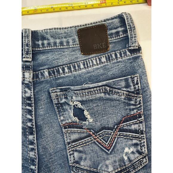 BKE Conner Straight Jeans Boys Size 14 Distressed Medium Wash Denim - Picture 3 of 7
